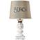 Beach 12" High Distressed White Pedestal Accent Table Lamp