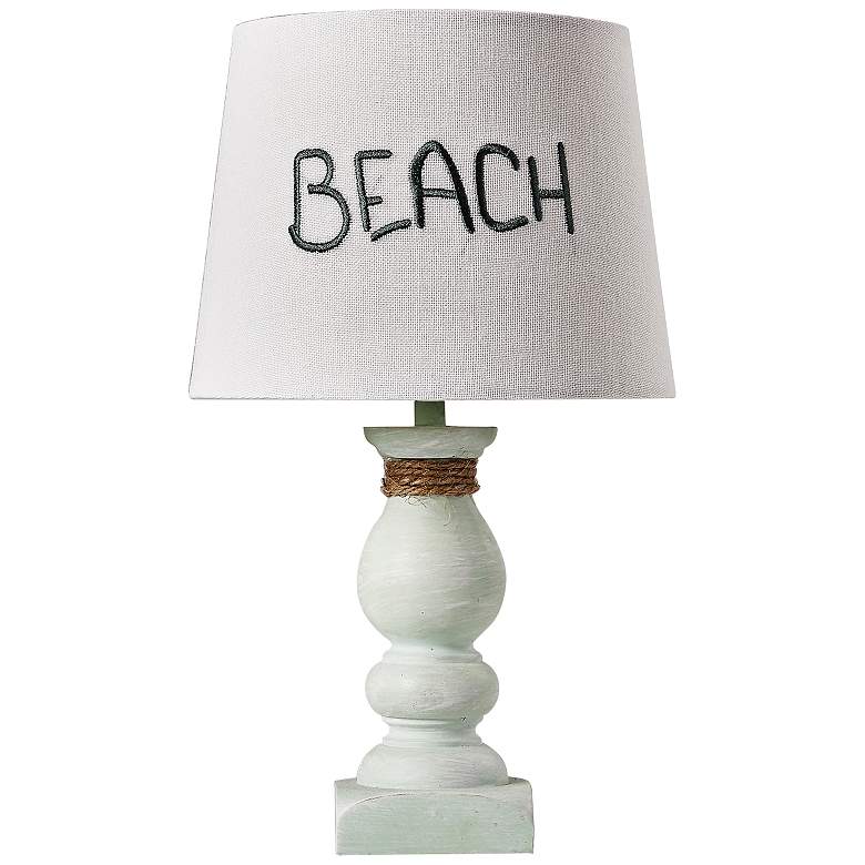 Image 1 Beach 12 inch High Spa Blue Pedestal Accent Table Lamp