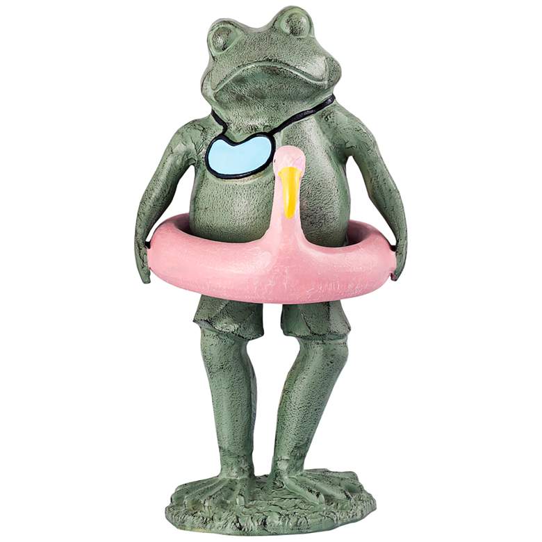Image 1 Beach Buddy Frog 19 1/2" High Verdigris Outdoor Statue