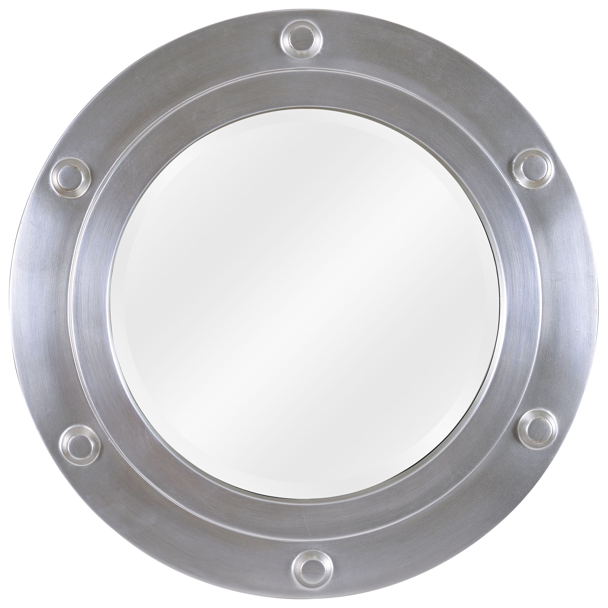 Beach Head Weathered Steel  24" Round Wall Mirror