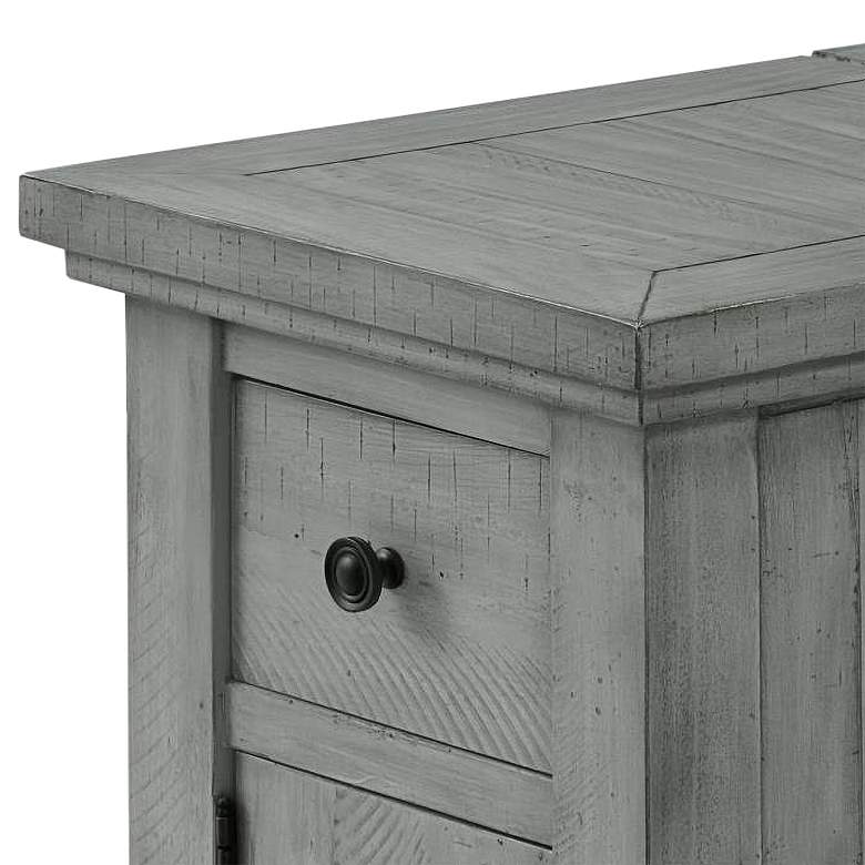 Image 3 Beach House 16" Wide Gray Side Table with Plugs and USB more views