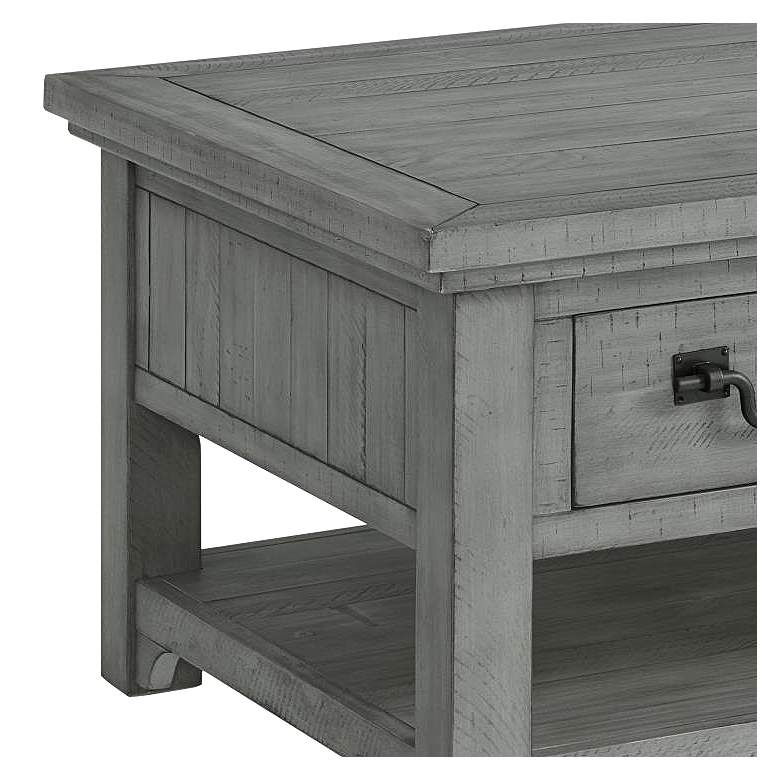 Image 3 Beach House 50" Wide Dove Gray 2-Drawer Coffee Table more views