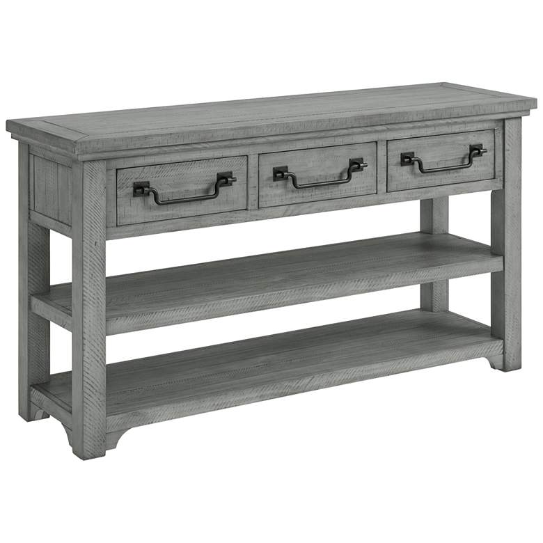 Image 2 Beach House 55 inch Wide Dove Gray Console Table
