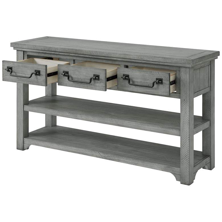 Image 4 Beach House 55" Wide Dove Gray Console Table more views