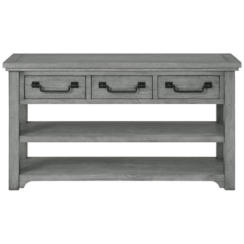 Image 5 Beach House 55" Wide Dove Gray Console Table more views