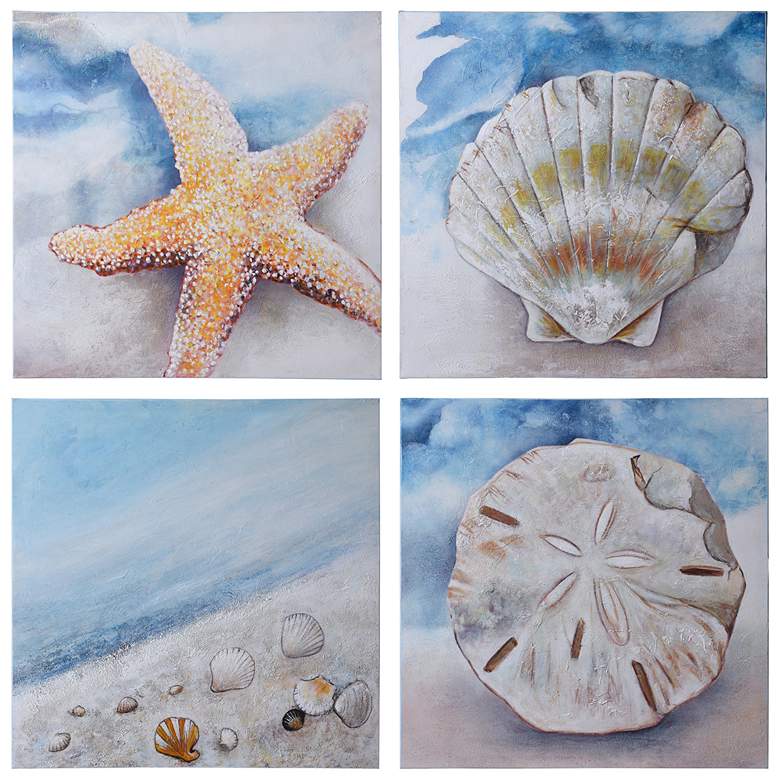 Image 1 Beach - Set of 4 Coastal Animal Art