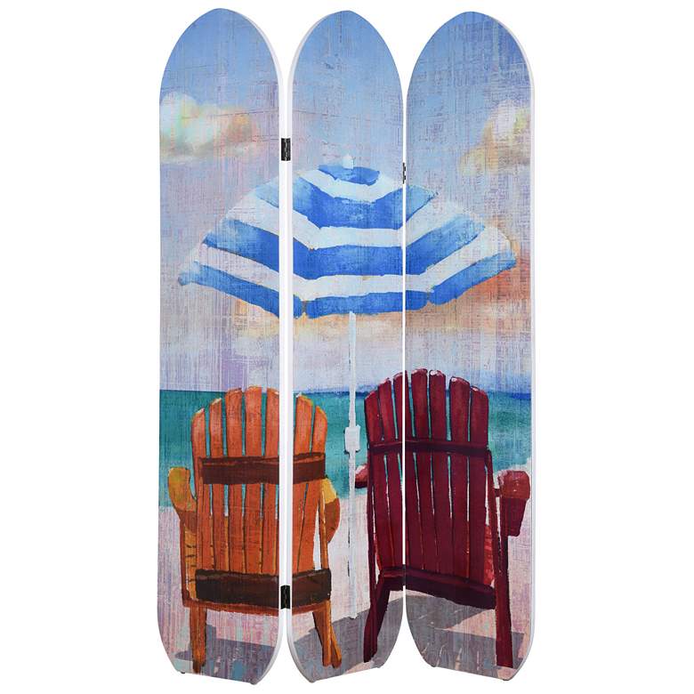 Image 1 Beach Side - Three Panel Folding Screen - 47.2In W. X 70.8In Ht. X 1In D.