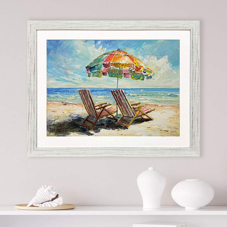 Image 1 Beach Vibe 46"W x 36"H Framed Art