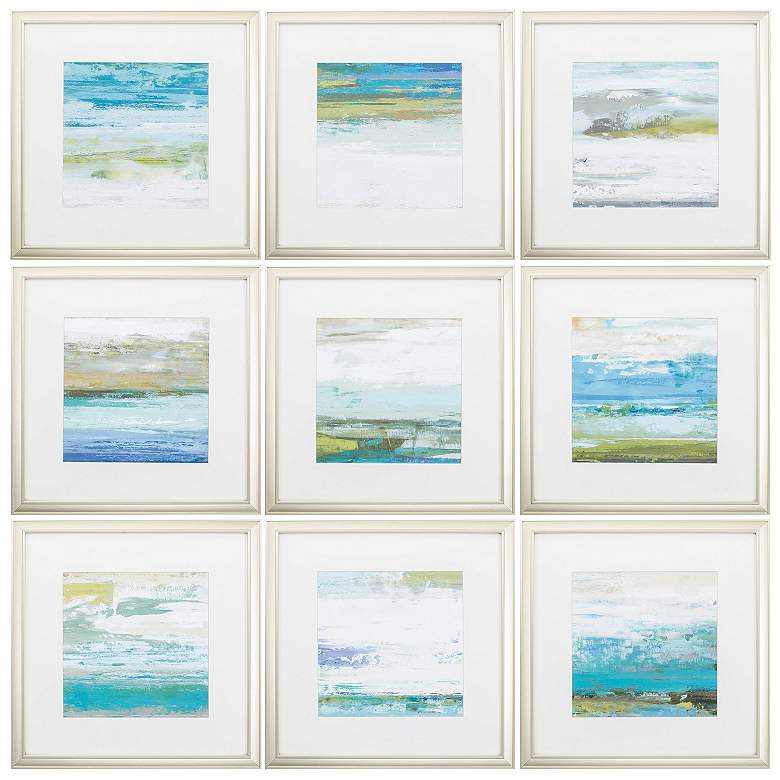 Image 1 Beach Wash 20"W x 20"H Framed Art Set of 9