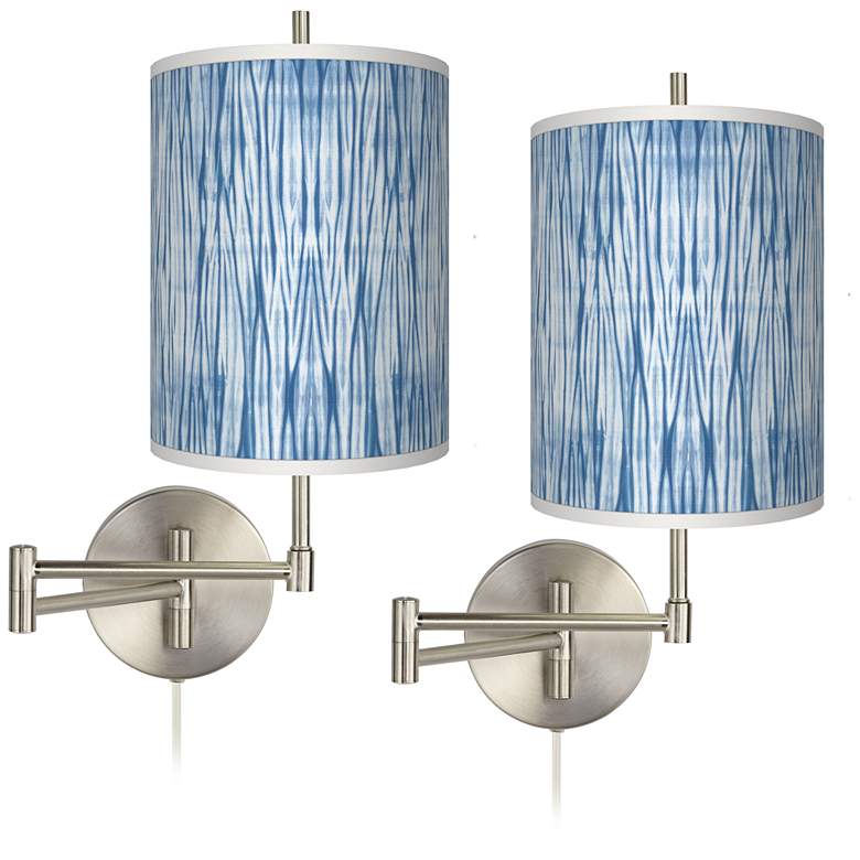 Image 1 Beachcomb I Tessa Brushed Nickel Swing Arm Wall Lamps Set of 2