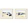 Beached Boats 34"W x 28"H Framed Art Set of 2
