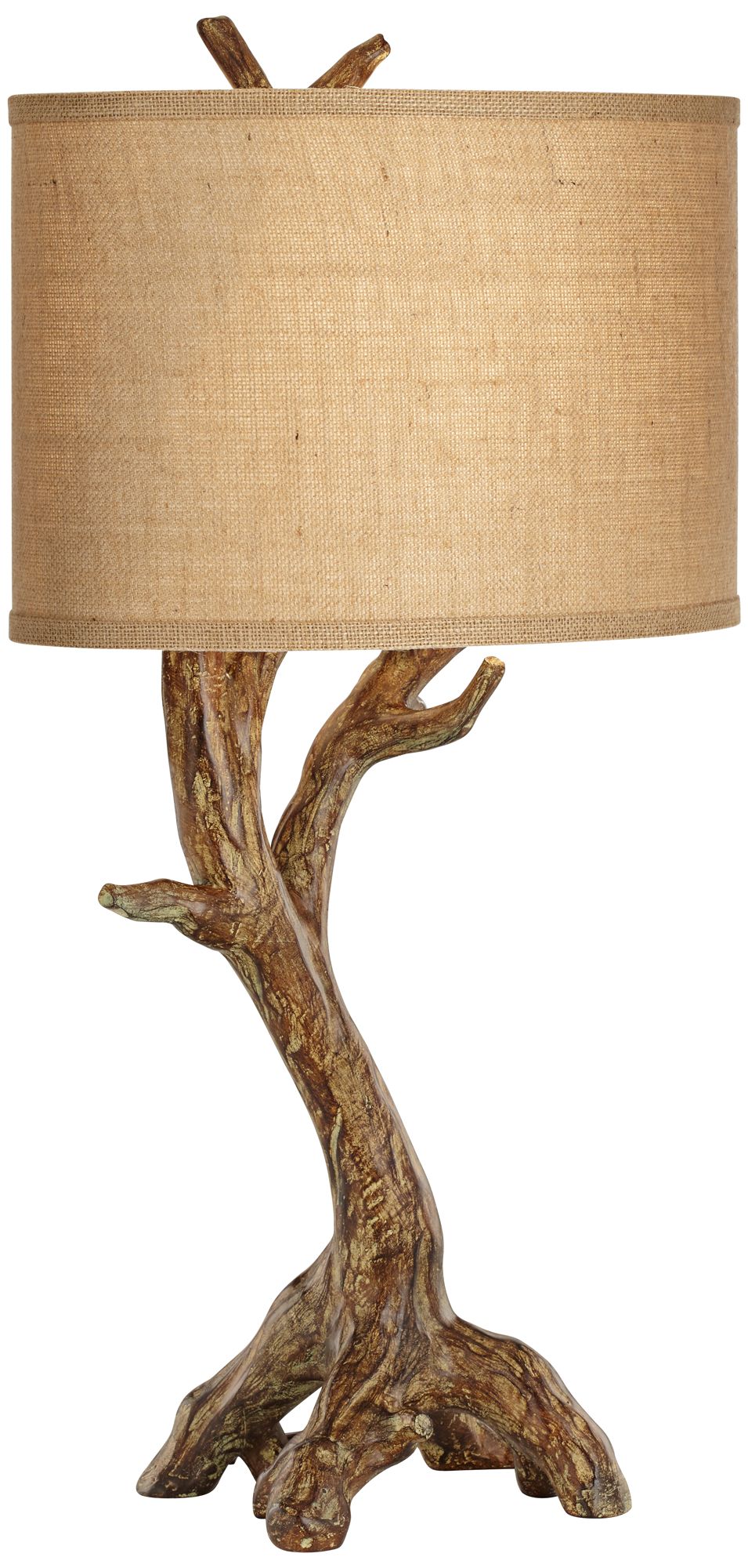 wood branch table lamp