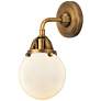 1_Beacon 10 1/4"H Brushed Brass White Glass LED Wall Sconce