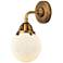 Beacon 10 1/4"H Brushed Brass White Glass LED Wall Sconce