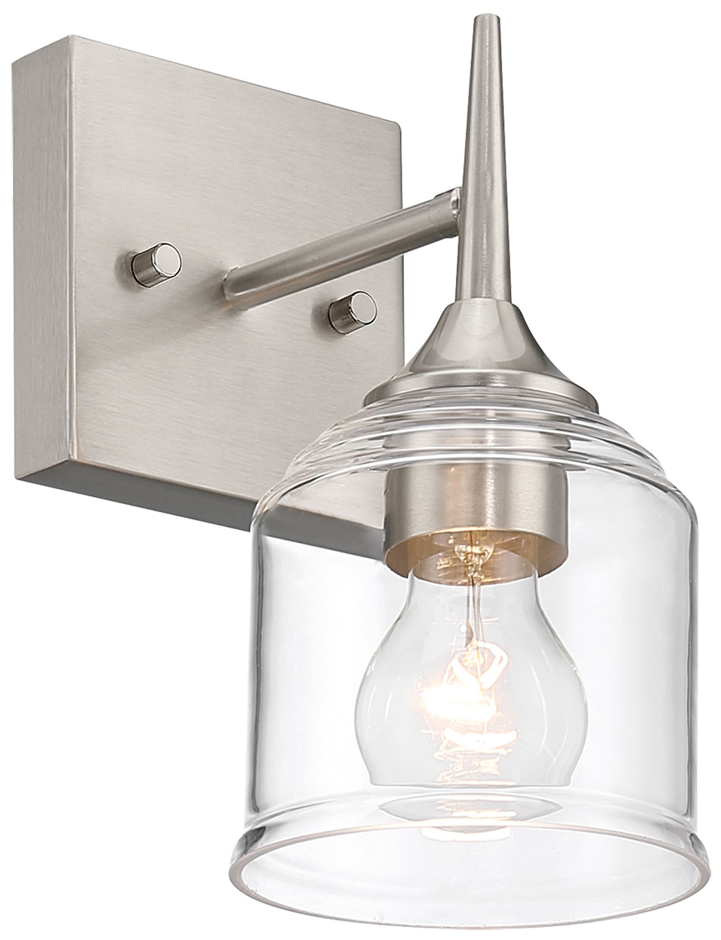 Image 2 Beacon 10" High Brushed Steel Wall Sconce more views