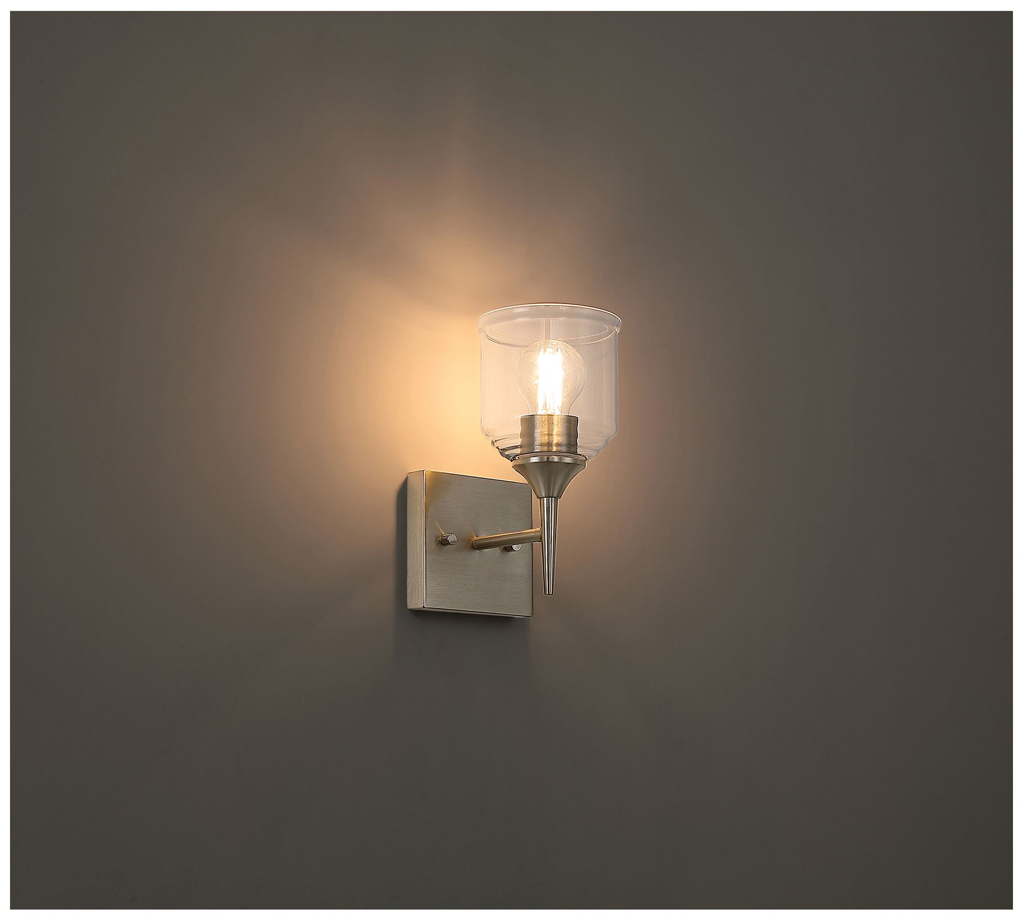 Image 3 Beacon 10" High Brushed Steel Wall Sconce more views