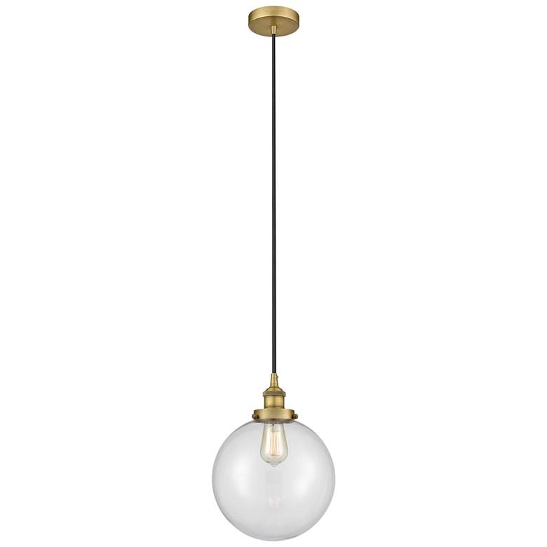 Image 1 Beacon 10" Brushed Brass Mini Pendant w/ Clear Shade