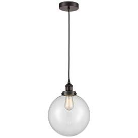 Image1 of Beacon 10" Oil Rubbed Bronze Mini Pendant w/ Clear Shade