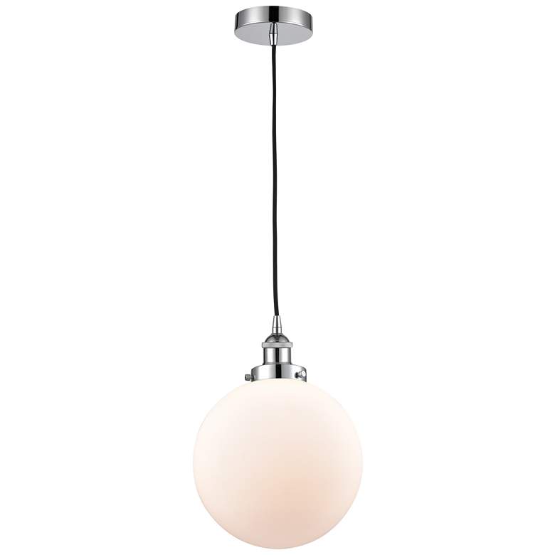 Image 1 Beacon 10" Polished Chrome Mini Pendant w/ Matte White Shade