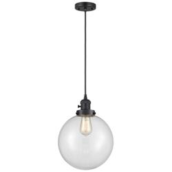 Beacon 10" Wide Matte Black Mini Pendant