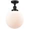 Beacon 10" Wide Oil Rubbed Bronze Semi Flush Mount w/ Matte White Shad