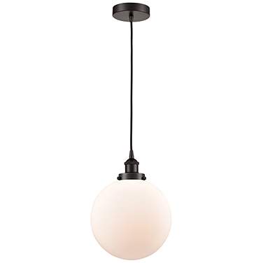 Beacon 10"W Oil-Rubbed Bronze Mini Pendant with White Shade