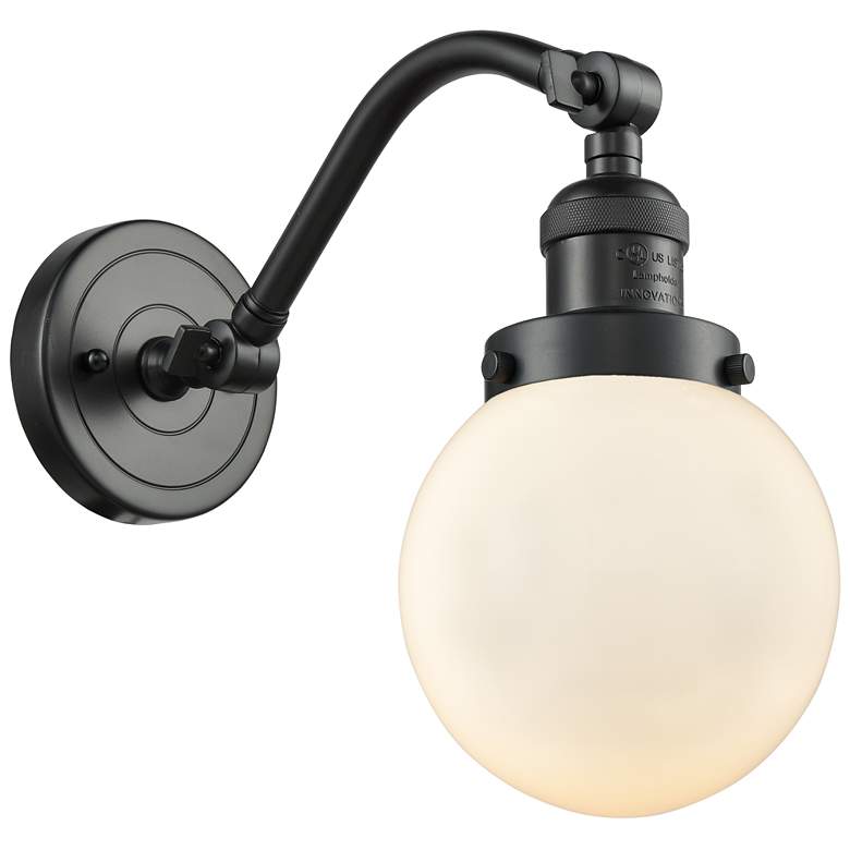 Image 1 Beacon 11.5" High Oil Rubbed Bronze Sconce w/ Matte White Shade