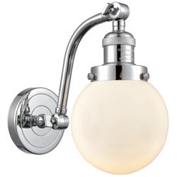 Beacon 11.5" High Polished Chrome Sconce w/ Matte White Shade