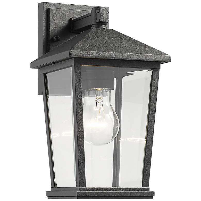 Image 3 Beacon 11 1/2" High Black Geometric Outdoor Wall Light
