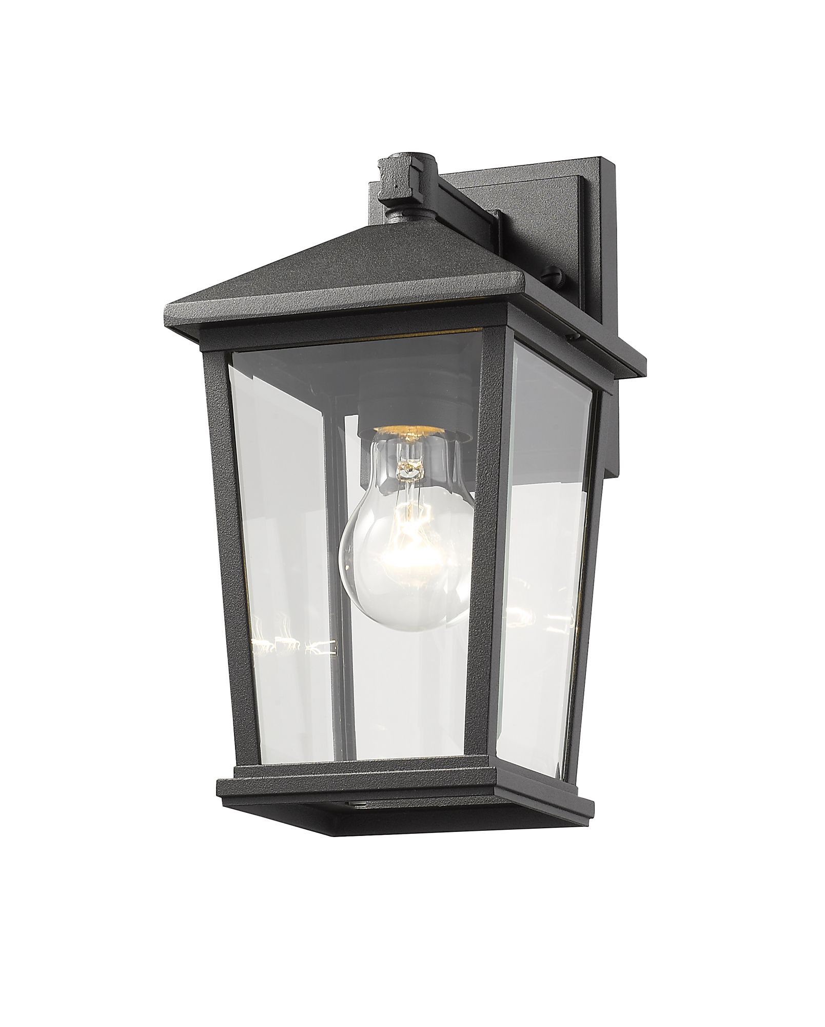 Beacon 11 1/2" High Black Geometric Outdoor Wall Light in scene