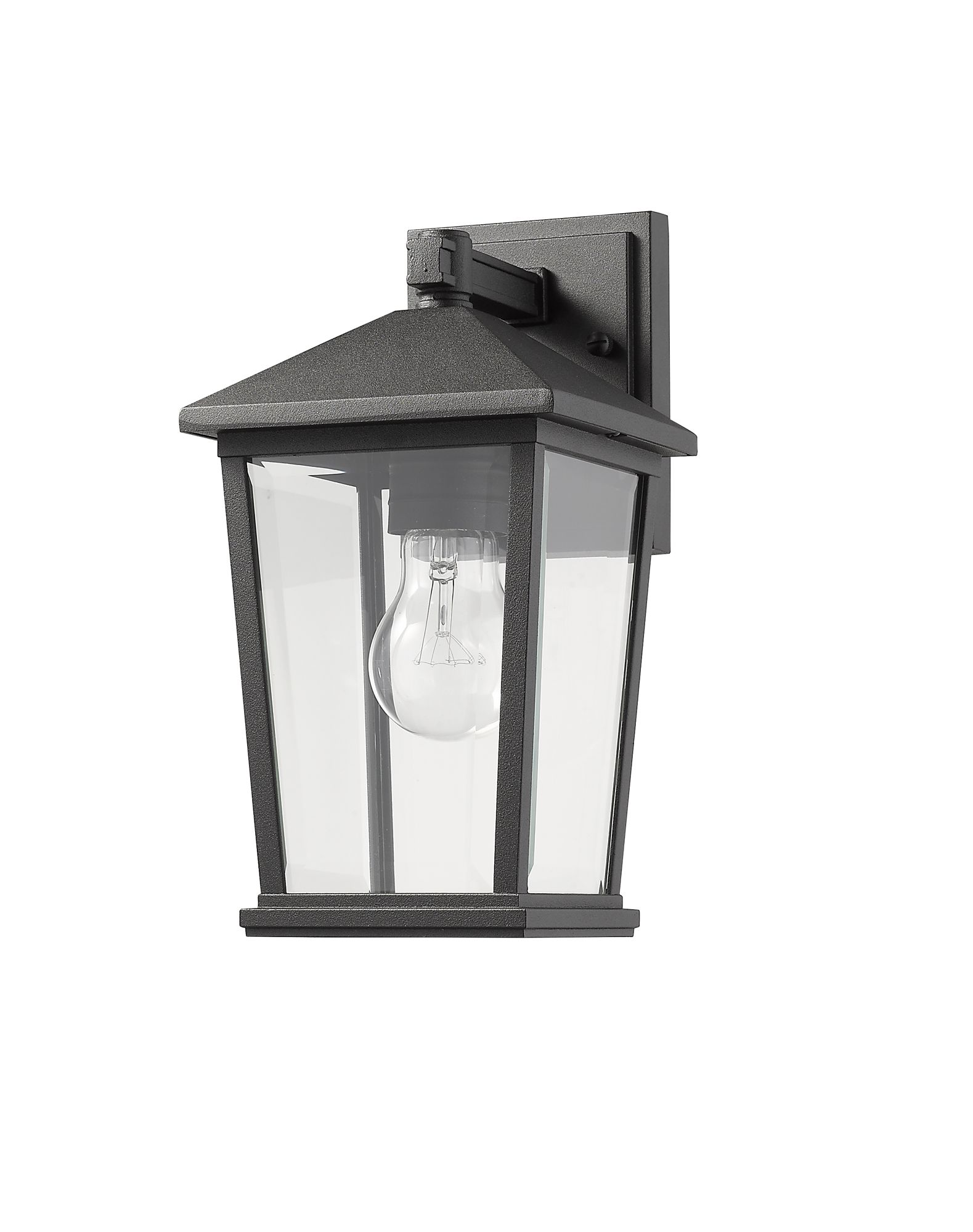 Beacon 11 1/2" High Black Geometric Outdoor Wall Light in scene