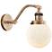 Beacon 11 1/2" High Brushed Brass Wall Sconce w/ White Glass