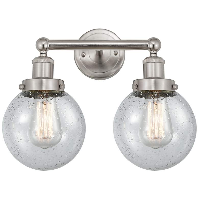 Image 1 Beacon 11 1/2" High Brushed Satin Nickel 2-Light Wall Sconce