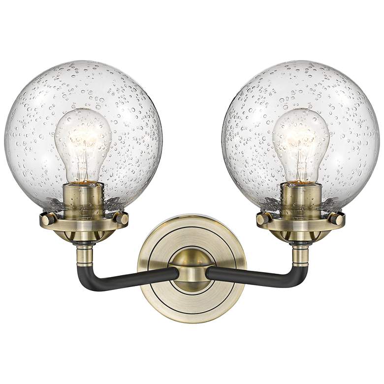 Image 3 Beacon 11" High Black and Brass 2-Light Wall Sconce more views