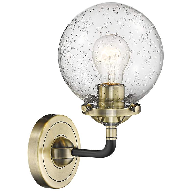 Image 1 Beacon 11" High Black and Brass Wall Sconce