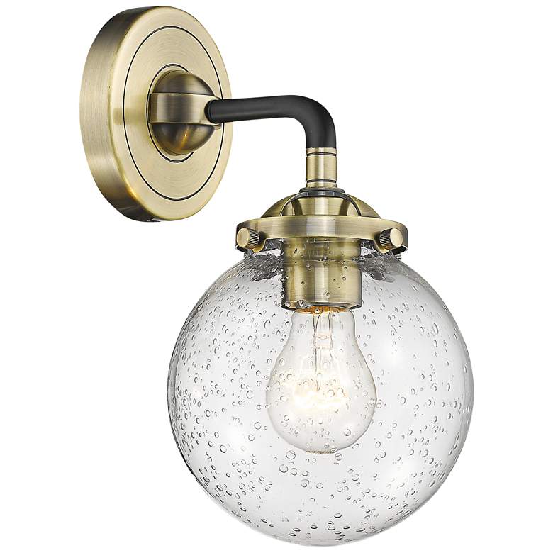 Image 3 Beacon 11" High Black and Brass Wall Sconce more views