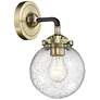 Beacon 11" High Black and Brass Wall Sconce