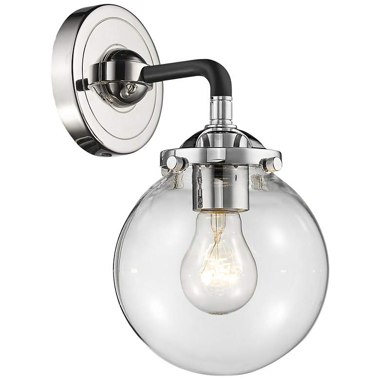 Image 3 Beacon 11" High Black and Polished Nickel Wall Sconce more views
