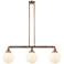 Beacon 12.88" 3 Light Copper LED Stem Hung Island Light w/ White Shade