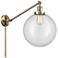Beacon 12" Antique Brass LED Swing Arm With Clear Shade