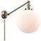 Beacon 12" Antique Brass LED Swing Arm With Matte White Shade