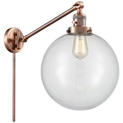 Beacon 12" Antique Copper LED Swing Arm With Clear Shade