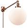 Beacon 12" Antique Copper LED Swing Arm With Matte White Shade