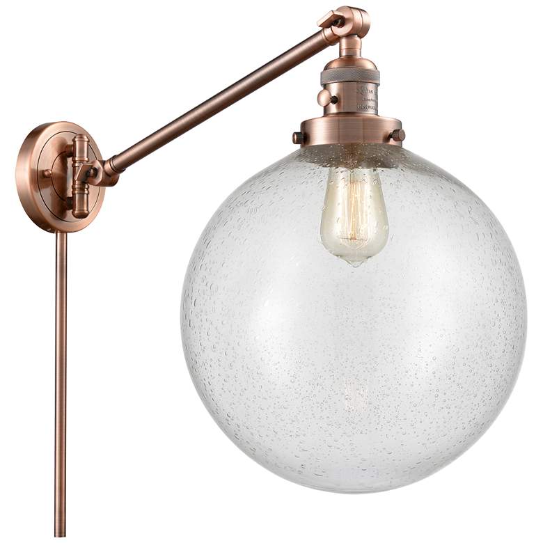 Image 1 Beacon 12" Antique Copper LED Swing Arm With Seedy Shade