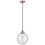 Beacon 12" Antique Copper Mini Pendant w/ Clear Shade