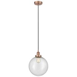 Beacon 12" Antique Copper Mini Pendant w/ Seedy Shade