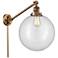 Beacon 12" Brushed Brass LED Swing Arm With Clear Shade
