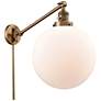 Beacon 12" Brushed Brass LED Swing Arm With Matte White Shade