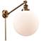 Beacon 12" Brushed Brass LED Swing Arm With Matte White Shade