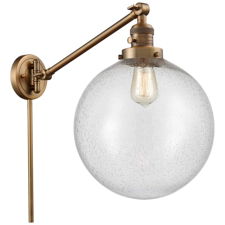 Image 1 Beacon 12" Brushed Brass LED Swing Arm With Seedy Shade
